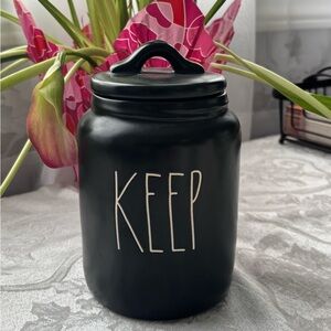 Rae Dunn Black 'Keep' Canister